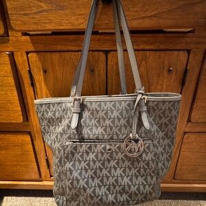 Michael Kors Gray Monogram Tote
